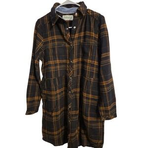 Aventura Dress Womens M Black/Brown Organic Cotton Snap Down Boho
